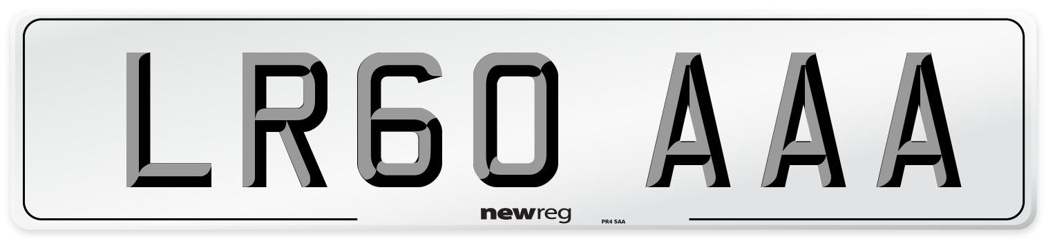 LR60 AAA Number Plate from New Reg